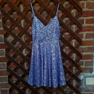 purple sparkly sequin evening dress